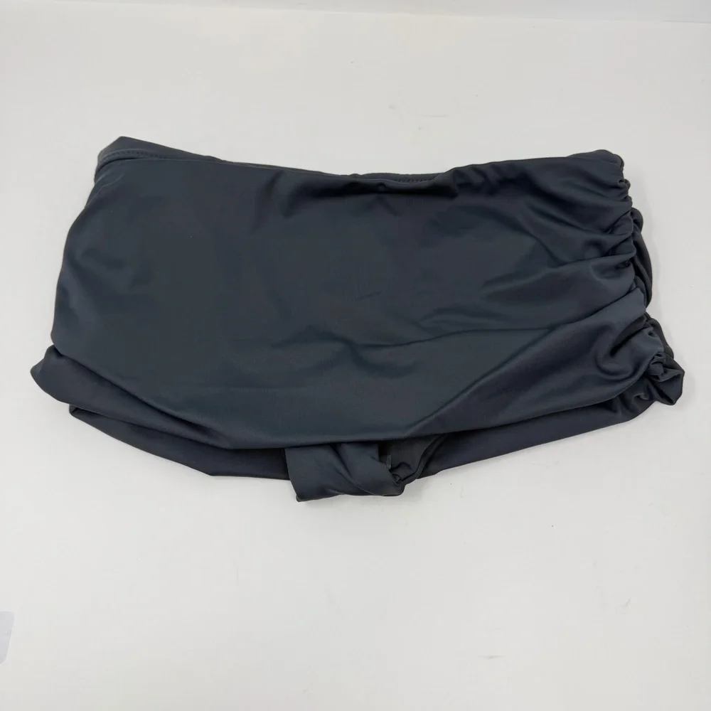 Skims NWT Sculpting Swim Fold Over Bikini Bottom Gunmetal Gray Size M